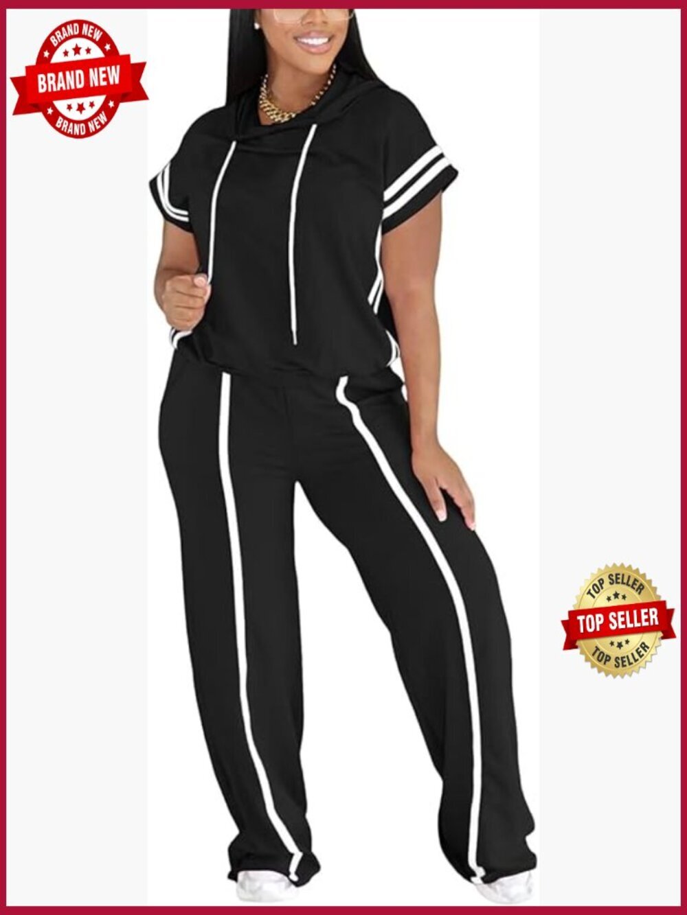 2 Piece Lounge Set: Hoodie & Wide Leg Sweatpants